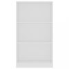 Könyvespolcok, állópolcok, vidaXL 3 szintes fehér szerelt fa könyvszekrény 60 x 24 x 109 cm