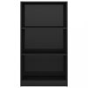 Könyvespolcok, állópolcok, vidaXL 3 szintes fényes fekete szerelt fa könyvszekrény 60x24x109cm