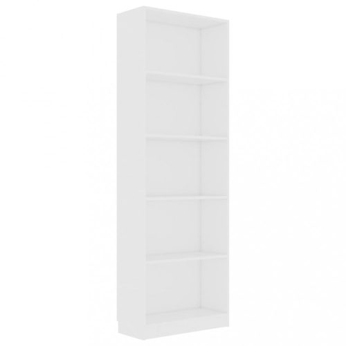 Könyvespolcok, állópolcok, vidaXL 5-szintes fehér szerelt fa könyvszekrény 60 x 24 x 175 cm