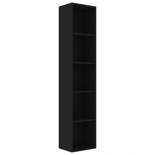 Könyvespolcok, állópolcok, vidaXL fekete szerelt fa könyvszekrény 40 x 30 x 189 cm