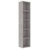 Könyvespolcok, állópolcok, vidaXL betonszürke szerelt fa könyvszekrény 40 x 30 x 189 cm