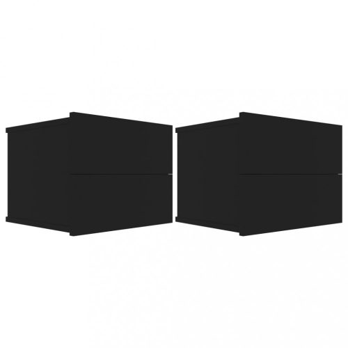 Éjjeliszekrények, vidaXL 2 db fekete szerelt fa éjjeliszekrény 40 x 30 x 30 cm
