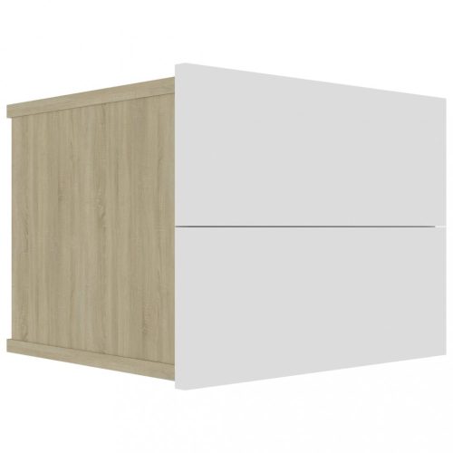Éjjeliszekrények, vidaXL fehér és sonoma tölgy forgácslap éjjeliszekrény 40 x 30 x 30 cm