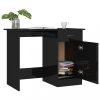 Íróasztalok, vidaXL magasfényű fekete forgácslap íróasztal 100 x 50 x 76 cm