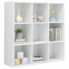 Könyvespolcok, állópolcok, vidaXL magasfényű fehér szerelt fa könyvszekrény 98 x 29 x 97,5
