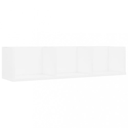 Fali polcok és párkányok, vidaXL fehér szerelt fa CD-tartó fali polc 75 x 18 x 18 cm