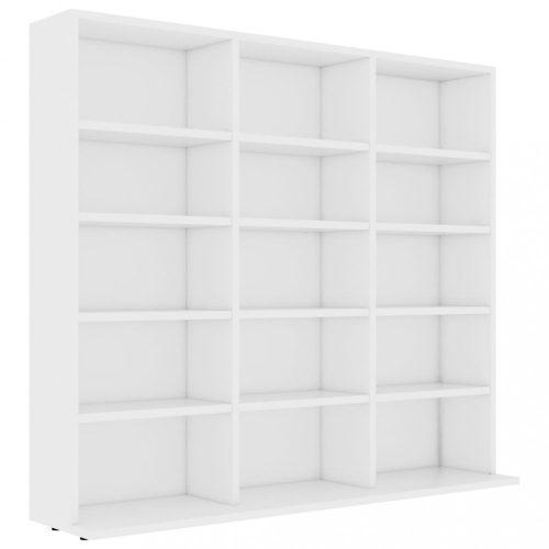 Médiatárolók és szekrények, vidaXL fehér szerelt fa CD-tartó szekrény 100 x 23 x 89,5 cm