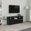 Nappali bútorok, vidaXL magasfényű fekete szerelt fa TV-szekrény 120 x 30 x 50 cm