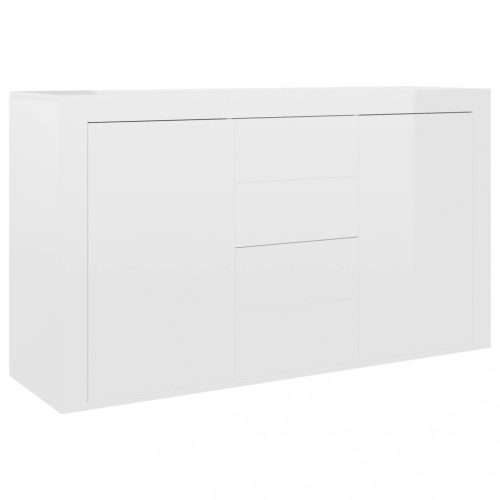 Büfé- és tálalóasztalok, vidaXL magasfényű fehér szerelt fa tálalószekrény 120 x 36 x 69