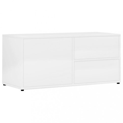 Nappali bútorok, vidaXL magasfényű fehér szerelt fa TV-szekrény 80 x 34 x 36 cm
