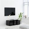 Nappali bútorok, vidaXL magasfényű fekete szerelt fa TV-szekrény 80 x 34 x 30 cm