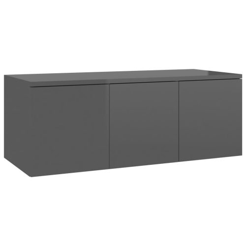 Nappali bútorok, vidaXL magasfényű szürke szerelt fa TV-szekrény 80 x 34 x 30 cm