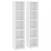 Médiatárolók és szekrények, vidaXL 2 db fehér forgácslap CD-tartó szekrény 21 x 16 x 93,5