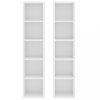Médiatárolók és szekrények, vidaXL 2 db fehér forgácslap CD-tartó szekrény 21 x 16 x 93,5