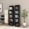 Médiatárolók és szekrények, vidaXL 2 db fekete forgácslap CD-tartó szekrény 21 x 16 x 93,5