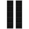 Médiatárolók és szekrények, vidaXL 2 db fekete forgácslap CD-tartó szekrény 21 x 16 x 93,5