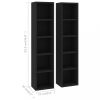 Médiatárolók és szekrények, vidaXL 2 db fekete forgácslap CD-tartó szekrény 21 x 16 x 93,5