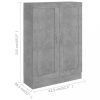 Könyvespolcok, állópolcok, vidaXL betonszürke szerelt fa könyvszekrény 82,5 x 30,5 x 115 cm