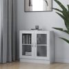 Könyvespolcok, állópolcok, vidaXL magasfényű fehér szerelt fa vitrinszekrény 82,5 x 30,5 x 80