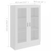 Könyvespolcok, állópolcok, vidaXL fehér szerelt fa vitrinszekrény 82,5 x 30,5 x 115 cm