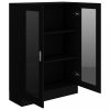 Könyvespolcok, állópolcok, vidaXL fekete szerelt fa vitrinszekrény 82,5 x 30,5 x 115 cm