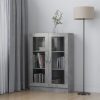 Könyvespolcok, állópolcok, vidaXL betonszürke szerelt fa vitrinszekrény 82,5 x 30,5 x 115 cm