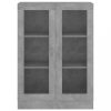 Könyvespolcok, állópolcok, vidaXL betonszürke szerelt fa vitrinszekrény 82,5 x 30,5 x 115 cm