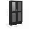 Könyvespolcok, állópolcok, vidaXL fekete szerelt fa vitrinszekrény 82,5 x 30,5 x 150 cm