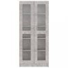 Könyvespolcok, állópolcok, vidaXL betonszürke szerelt fa vitrinszekrény 82,5 x 30,5 x 185,5 cm