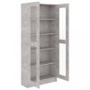 Könyvespolcok, állópolcok, vidaXL betonszürke szerelt fa vitrinszekrény 82,5 x 30,5 x 185,5 cm