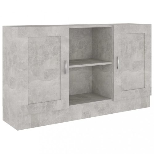 Büfé- és tálalóasztalok, vidaXL betonszürke szerelt fa tálalószekrény 120 x 30,5 x 70 cm