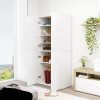 Cipőpolcok és -állványok, vidaXL magasfényű fehér szerelt fa cipősszekrény 80 x 39 x 178 cm