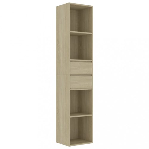 Könyvespolcok, állópolcok, vidaXL sonoma tölgy színű szerelt fa könyvszekrény 36 x 30 x 171