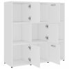 Könyvespolcok, állópolcok, vidaXL fehér szerelt fa könyvszekrény 90 x 30 x 90 cm
