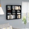 Fali polcok és párkányok, vidaXL magasfényű fekete forgácslap fali polc 90 x 16 x 78 cm