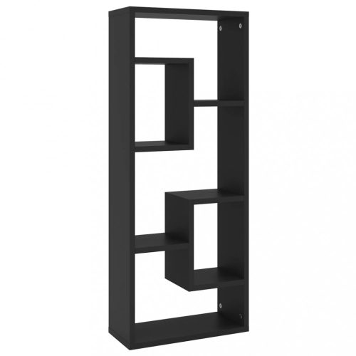 Fali polcok és párkányok, vidaXL fekete szerelt fa fali polc 36 x 16 x 90 cm