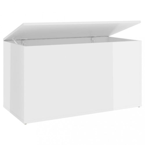 Tárolóládák, vidaXL magasfényű fehér szerelt fa tárolóláda 84 x 42 x 46 cm