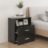 Éjjeliszekrények, vidaXL 2 db magasfényű fekete éjjeliszekrény 50 x 32 x 60 cm