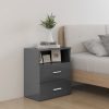 Éjjeliszekrények, vidaXL 2 db magasfényű szürke éjjeliszekrény 50 x 32 x 60 cm