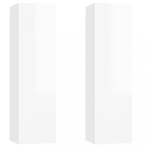 Nappali bútorok, vidaXL 2 db magasfényű fehér szerelt fa TV-szekrény 30,5 x 30 x 110 cm