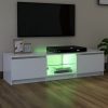 Nappali bútorok, vidaXL fehér TV-szekrény LED lámpákkal 140 x 40 x 36 cm