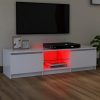 Nappali bútorok, vidaXL fehér TV-szekrény LED lámpákkal 140 x 40 x 36 cm