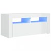 Nappali bútorok, vidaXL magasfényű fehér TV-szekrény LED lámpákkal 90x35x40 cm