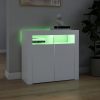 Büfé- és tálalóasztalok, vidaXL fehér tálalószekrény LED-világítással 80 x 35 x 75 cm