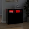 Büfé- és tálalóasztalok, vidaXL fekete tálalószekrény LED-világítással 80 x 35 x 75 cm