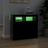 Büfé- és tálalóasztalok, vidaXL fekete tálalószekrény LED-világítással 80 x 35 x 75 cm