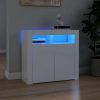 Büfé- és tálalóasztalok, vidaXL magasfényű fehér tálalószekrény LED-lámpákkal 80 x 35 x