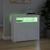 Büfé- és tálalóasztalok, vidaXL magasfényű fehér tálalószekrény LED-lámpákkal 80 x 35 x