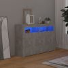Büfé- és tálalóasztalok, vidaXL betonszürke tálalószekrény LED-világítással 115,5 x 30 x