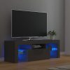 Nappali bútorok, vidaXL magasfényű szürke TV-szekrény LED-lámpákkal 120 x 35 x 40 cm